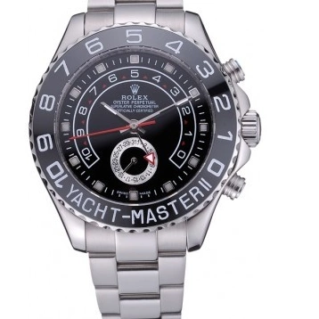 Aaa fake watches Stainless Master II Rolex Steel 622541 Black Yacht - Bracelet Dial 0613